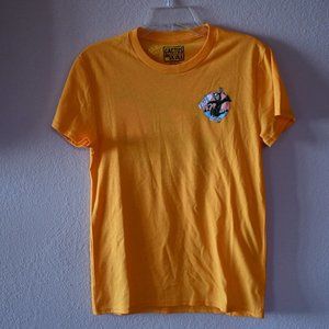 Cactus & Skull - Men's SS Graphic T Shirt - Skateboard Reaper Yellow Size S